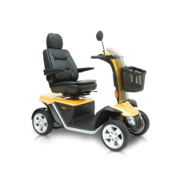 Yellow mobility scooter
